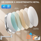 Auxmir 8" Double-Sided Wall-Mounted Makeup Mirror, 1X/30X Magnifying Mirror