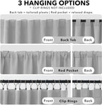 Deconovo Blackout Curtains, Thermal Insulated, W52 x L108 2 Panels, Back Tab - Image 2