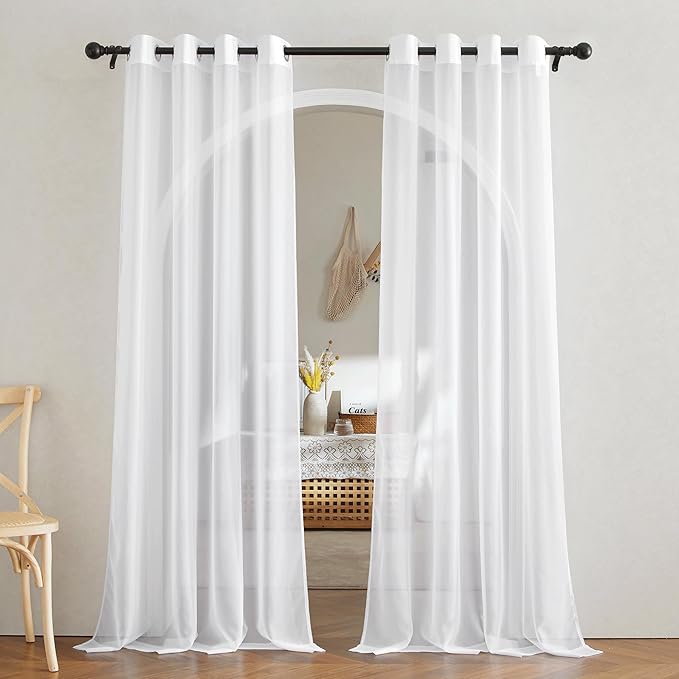 NICETOWN Voile White Sheer Curtains by NICETOWN
