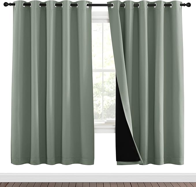 NICETOWN 100% Blackout Window Curtain Panels, Full Light Blocking Drapes by NICETOWN