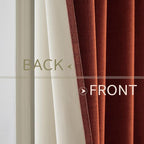 MIULEE Linen Curtains for Bedroom 100% Blackout Thermal Insulated Burnt Orange - Image 6