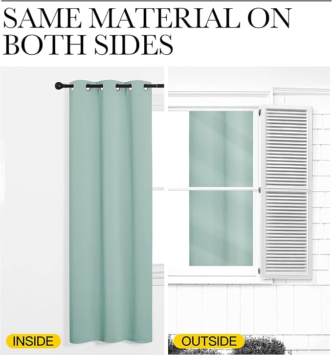 NICETOWN Aqua Blue Blackout Curtains 90" Long - Image 6