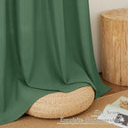 NICETOWN Olive Green Linen Kitchen Window Curtains Over Sink, Grommet Thick - Image 4