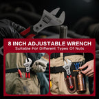 8 Inch CR-V Adjustable Wrench, Crescent Wrench with Non-Slip Grip