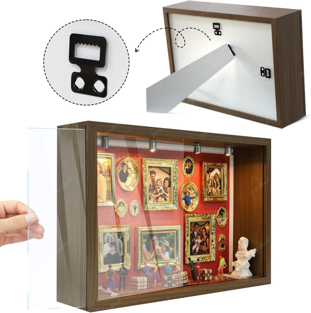 Memory Museum Kit Mini Picture Frame Shadow Box 9×13×3.3", Romantic for Her, Warm Pet Memorial, Personalized Gift for Woman, Wedding, Birthday, Mother, Graduation, Christmas