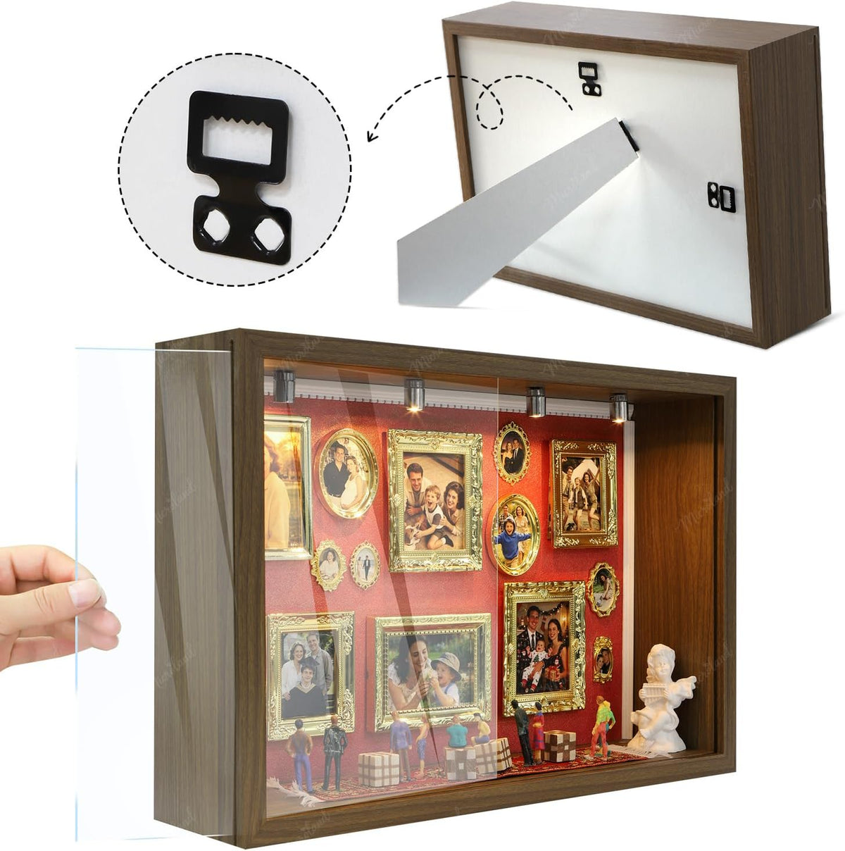 Memory Museum Kit Mini Picture Frame Shadow Box 9×13×3.3", Romantic for Her, Warm Pet Memorial, Personalized Gift for Woman, Wedding, Birthday, Mother, Graduation, Christmas