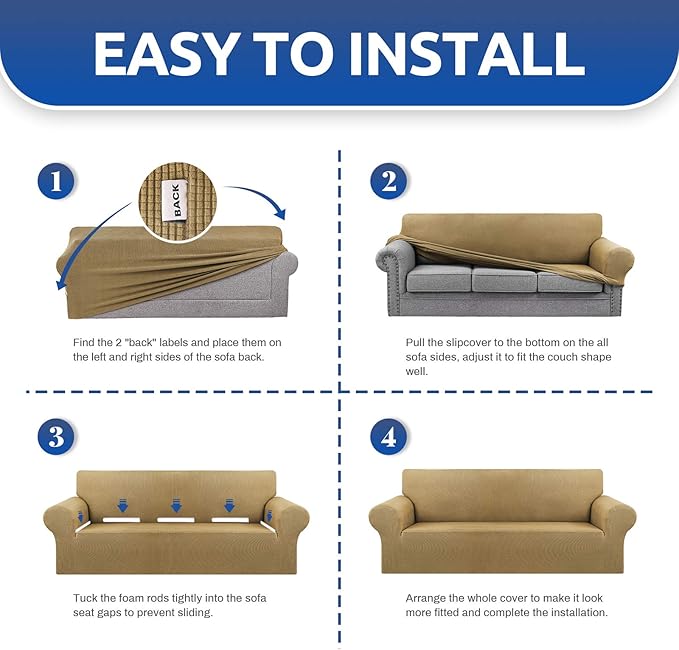 KEKUOU Stretch Sofa Cover Slipcover ，Couch Covers - Image 7