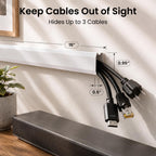 Cord Covers for Wires on Wall - 300in Cable Management Cable Hider - Cord Hiders for TV On Wall - Paintable Cable Concealer - Wire Covers for Cords - 20X (L16 x W0.95 x H0.5) - Medium | White