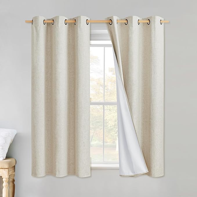 NICETOWN Linen Blackout Curtains 54" Long by NICETOWN