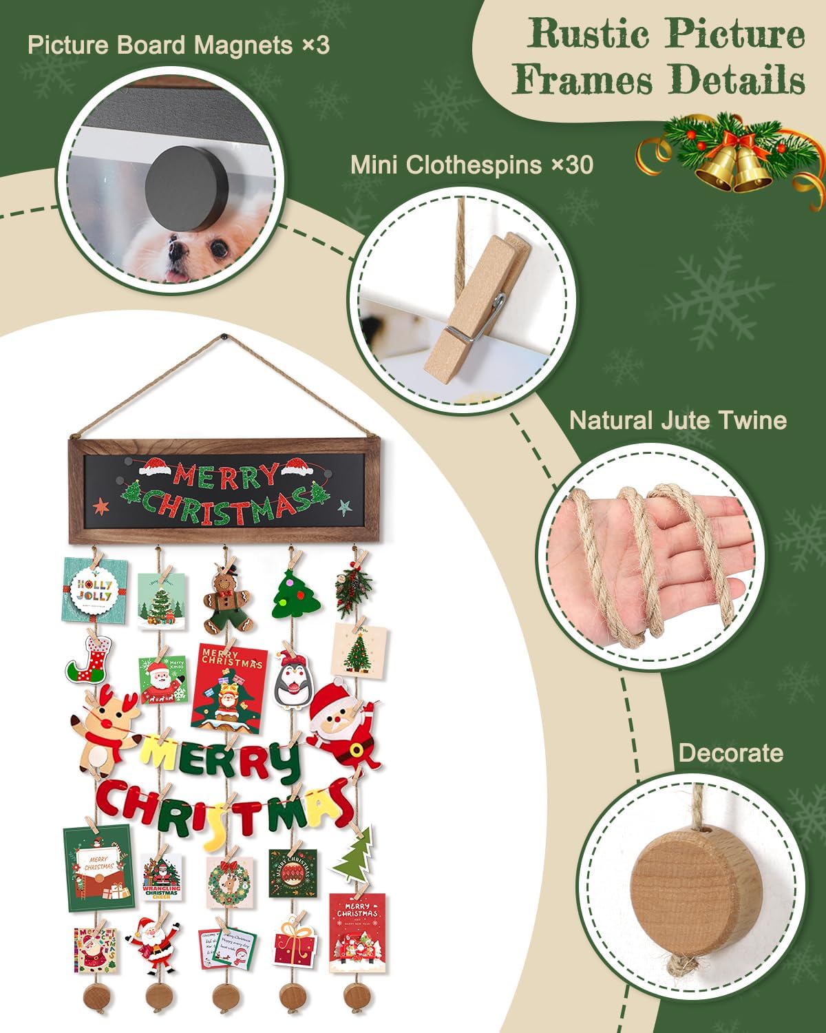 Bikoney Picture Frames Collage Photo Hanging Display with Chalkboard