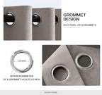 MIULEE Velvet Curtains Silver Light Grey Elegant Grommet Thermal Insulated - Image 2