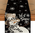 Artoid Mode Grey Snowman Winter Table Runner Home Party Decor 13x90 Inch