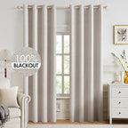 MIULEE 100% Blackout Linen Textured Curtains by MIULEE