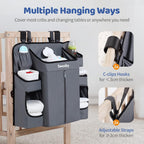 Diaper Organizer for Changing Table and Crib Diaper Stacker Nursery Organizers for Cribs Hanging Diaper Caddy Organizer for Baby Essentials