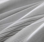SLEEPBELLA Comforter King Size, 600 Thread Count Cotton Light Gray & White Stripes Reversible Pattern Grey Comforter Sets,Down Alternative Bedding Set 3Pcs (King, Grey Stripes)