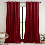 RYB HOME Red Velvet Curtains 84 inches - Image 7