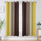 Estelar Textiler Brown and Yellow Blackout Curtains - Image 2