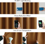 MIULEE Golden Brown Back Tab Blackout Curtains 90 Inches Long 2 Panels Set - Image 5