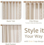 jinchan Belrose 4 Panel Curtains Set 84 Inch Length Floral Curtains Ivory - Image 5