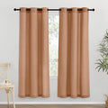 NICETOWN Burnt Orange Thick Linen Curtains 72" Length, Grommet Privacy Window by NICETOWN