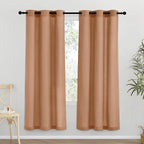 NICETOWN Burnt Orange Thick Linen Curtains 72" Length, Grommet Privacy Window by NICETOWN