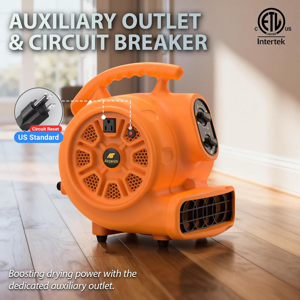 1100 CFM 3-Speed Industrial Air Mover Floor Blower Fan with Timer