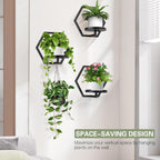 3Pcs Floating Wall Shelves Plant Holders, 7.9inch Wall Mounted Plant Stand