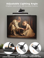 13" Wireless Picture Lights for Wall, Rechargeable Art Light, 2Pack Black