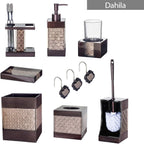 Creative Scents Dahlia Brown 4 Piece Bathroom Accessories Set