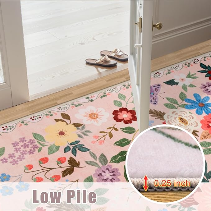 Runner Rug for Entryway: 2.6x8 Kitchen Rugs Non Slip Washable Ultra-Thin Soft - Image 9