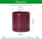D'vine Dev 10 Inch Ceramic Planter Pot, Cordovan, 94-O-E-4