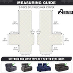 TAOCOCO 100% Waterproof Loveseat Recliner Cover, Non Slip Split Recliner Couch - Image 5