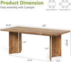 Little Tree Solid Wood Dining Table for 4-6, 63-Inch Farmhouse Kitchen Table, Wood Rectangular Dinner Tables for Kitchen & Dining Room, mesas de comedor