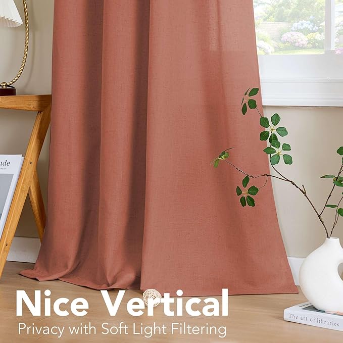 H.VERSAILTEX Linen Curtains Home Decorative Nickel Grommet Semi Sheer Curtains - Image 7