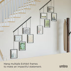 Umbra Exhibit Picture Frame Set, Adjustable Wall Mount, Set of 5, Black