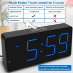 Peakeep Digital Alarm Clock for Bedroom Bedside, Large Display, USB Charger