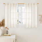 LAMIT Cream Linen Curtains 40 Inch by LAMIT