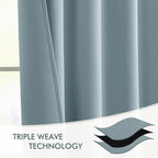 MIULEE Slate Blue Back Tab Blackout Curtains 72 Inches Long 2 Panels Set - Image 7