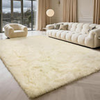 Shag Area Rug for Bedroom 4x6, Ivory Fluffy Area Rugs for Living Room, Soft - Image 2
