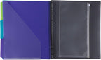 JAM PAPER Plastic Multi Pocket Folder - 24 Pocket Organizer with Zipper Pouch - Smoke Grey with Colorful Tabs - 10 1/2 x 11 1/2 - Sold Individually