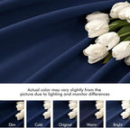 MIULEE Navy Blue Back Tab Blackout Curtains 84 Inch Length 2 Panels Set - Image 8