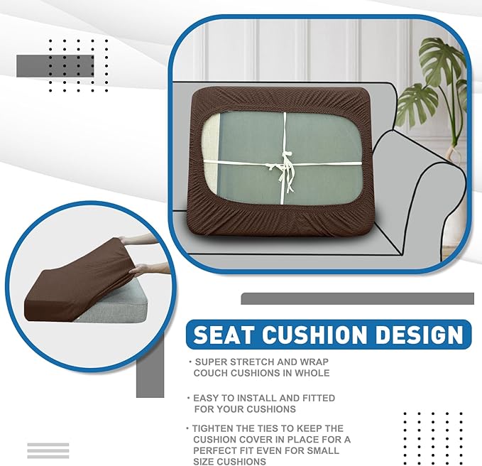 XINEAGE Large Couch Cushion Covers Seat Cushion Cover Thick Stretch Sofa - Image 6