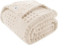 50x70 Inch Waffle Beige Throw Blanket -Fluffy Fleece, Neutral Tan Color by Unknown