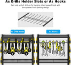 Power Tool Organizer Cart with Charging Station, 6 FT Cord, Yellow