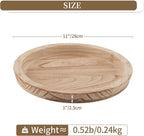 Hanobe Wooden Decortaive Coffee Table Tray, Round Candle Holder Centerpiece