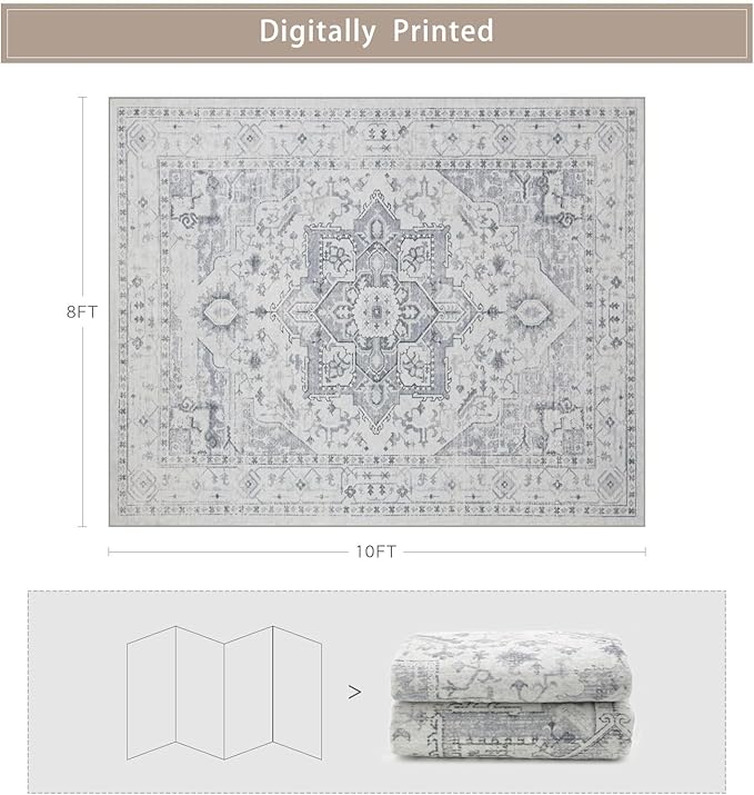 Area Rug 8x10 Washable Area Rugs - Image 2