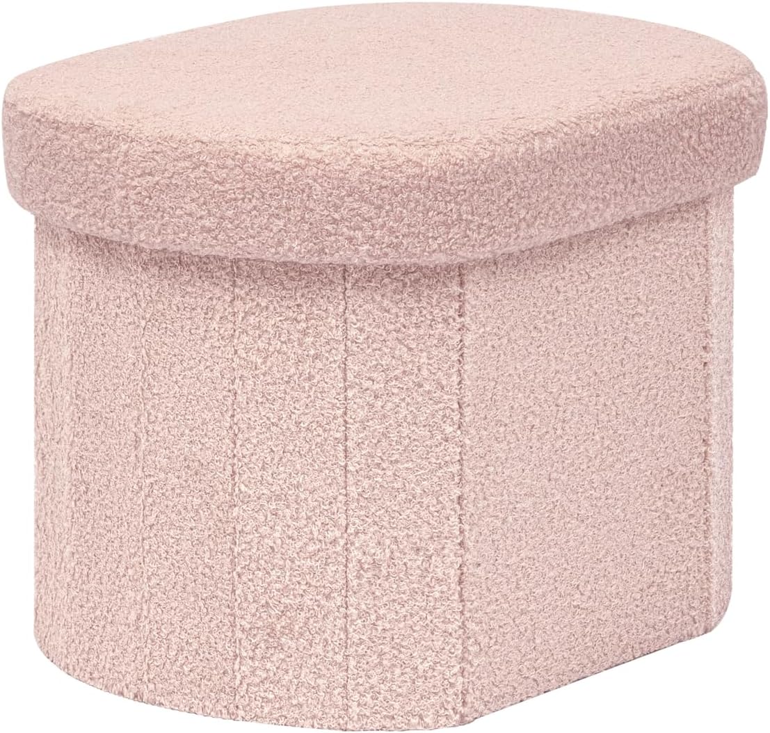 B FSOBEIIALEO 43.3" Sherpa Ottoman with Storage for Living Room, Black