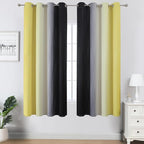 Estelar Textiler Yellow and Black Ombre Blackout Curtains - Image 2