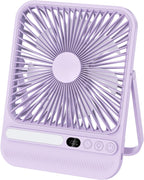8000mAh Ultra-Thin Portable Travel Fan with Timer, Light&LED Display