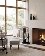 Heavy Duty 6 pcs Fireplace Tool Set - Hearth Accessories for Indoor Outdoor